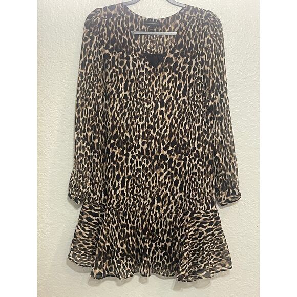 Banana Republic Leopard Print Dress Women size 4 - Picture 3 of 8